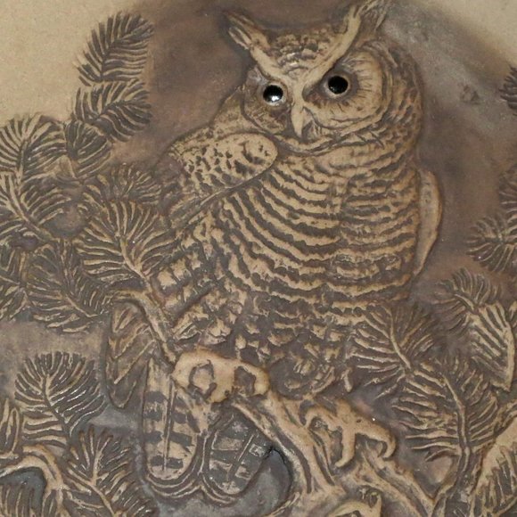 Great Horned Owl Collector Plate Designed by Barbara Linley Adams Poole England - Picture 3 of 5